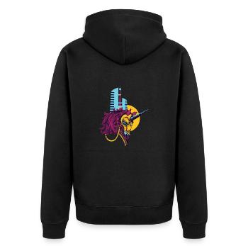 Einhörner Sind Echt - Unisex Premium Bio Zip Hoodie - Schwarz - Hinten - Nico (187cm)