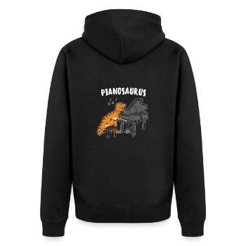 Pianosaurus Dinosaure Piano Piano Pianiste Dino - Veste à capuche bio Premium Unisexe - noir - Dos - Nico (187cm)
