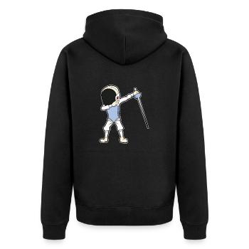 Lustig Fechten Spruch Fechter Fechtkunst Geschenk - Unisex Premium Bio Zip Hoodie - Schwarz - Hinten - Nico (187cm)
