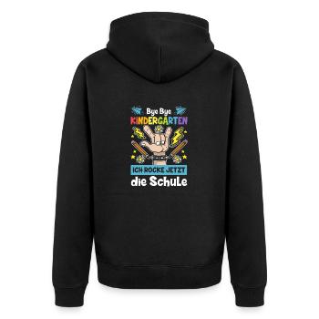Bye Bye Kindergarten Ich Rock Jetzt Die Schule - Unisex Premium Bio Zip Hoodie - Schwarz - Hinten - Nico (187cm)