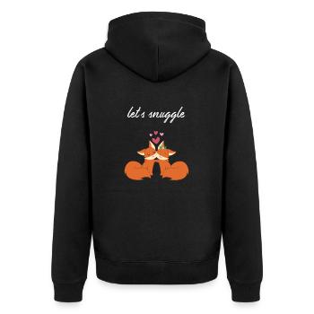 Fox – Cute Fox – Fox Lover – Snuggle - Unisex Premium Organic Zip Hoodie - black - Back - Nico (187cm)
