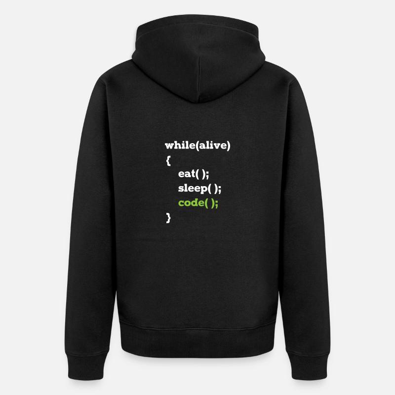 Java programmer computer scientist loop - Unisex Premium Organic Zip Hoodie - black