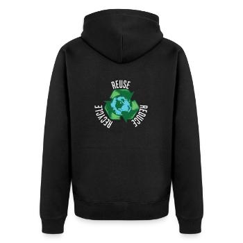Jour de la Terre Citation Faits Citation Cadeau Hommes Femmes Enfants - Veste à capuche bio Premium Unisexe - noir - Dos - Nico (187cm)