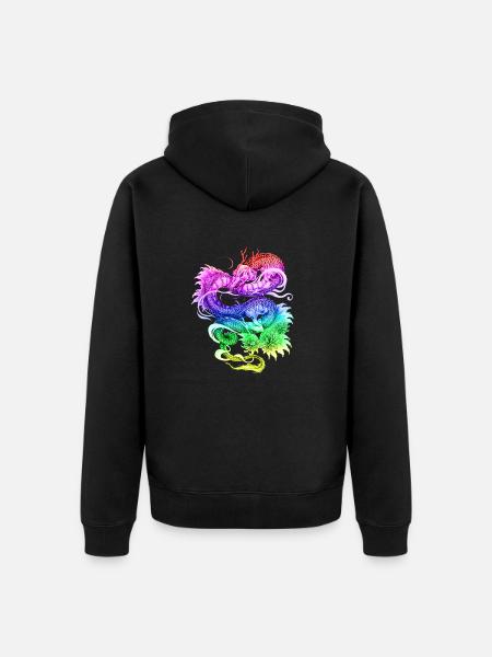 Dragon - Dragon Dragon design fancy - Unisex Premium Organic Zip Hoodie - black