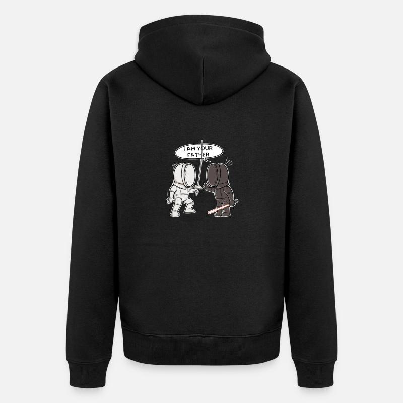 Scherma scherma padre spada spada spada spada foglio sciabola - Felpa con cappuccio ecologica premium unisex - nero