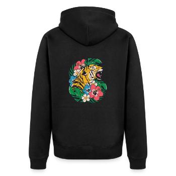 Tiger Jungle Cat prédateur été tropical - Veste à capuche bio Premium Unisexe - noir - Dos - Nico (187cm)