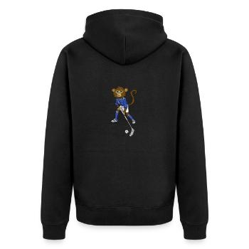 Floorball Hockey Monkey Monkey - Veste à capuche bio Premium Unisexe - noir - Dos - Nico (187cm)