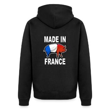 charcuterie cochonnailles 05 - Veste à capuche bio Premium Unisexe - noir - Dos - Nico (187cm)