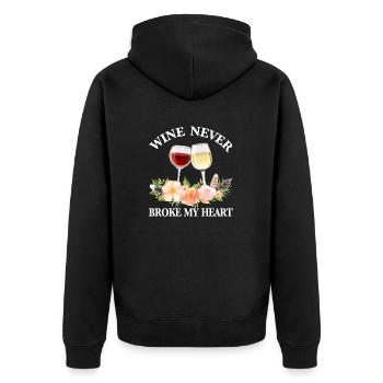 Wine Never Broke My Heart sommelier amateur de vin - Veste à capuche bio Premium Unisexe - noir - Dos - Nico (187cm)