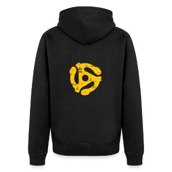 Adaptateur d'enregistrement 45 tours - Veste à capuche bio Premium Unisexe - noir - Dos - Nico (187cm)