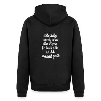Alter Mann - Unisex Premium Bio Zip Hoodie - Schwarz - Hinten - Nico (187cm)