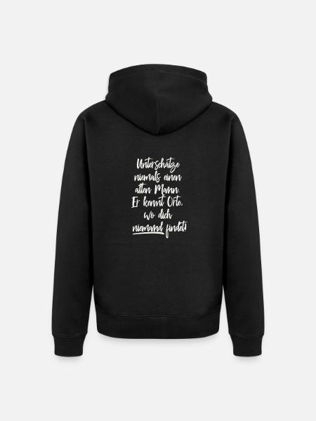 Alter Mann - Unisex Premium Bio Zip Hoodie - Schwarz
