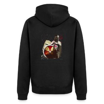 Ritter Templer Tempelritter Kreuzritter Kreuzzug - Unisex Premium Bio Zip Hoodie - Schwarz - Hinten - Nico (187cm)