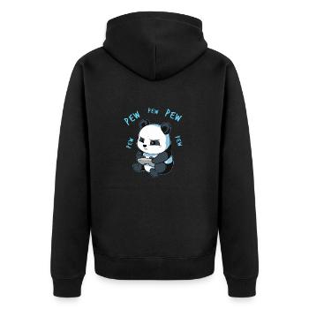 Panda Bear Online Pew Gamer Gaming PC Video Game - Unisex Premium Organic Zip Hoodie - black - Back - Nico (187cm)