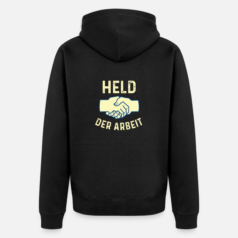 Held der Arbeit - Unisex Premium Bio Zip Hoodie - Schwarz