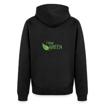Klimaschutz - Unisex Premium Bio Zip Hoodie - Schwarz - Hinten - Nico (187cm)