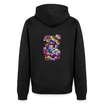 Années 80 Années 90 Retro Music Cassette Mixtape Cassette - Veste à capuche bio Premium Unisexe - noir - Dos - Nico (187cm)