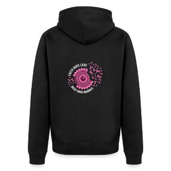 Faith Hope Love Breast Cancer Awareness - Veste à capuche bio Premium Unisexe - noir - Dos - Nico (187cm)