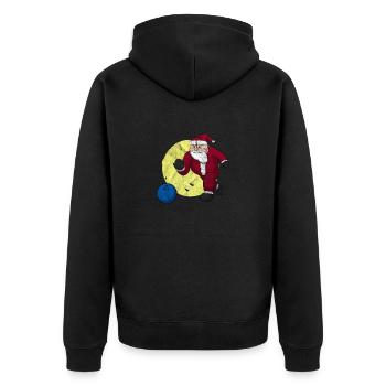 Bowling Santa Claus Bowler Christmas - Unisex Premium Organic Zip Hoodie - black - Back - Nico (187cm)