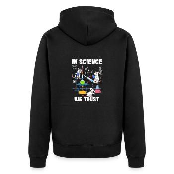 Science scientist mice chemistry physics - Unisex Premium Organic Zip Hoodie - black - Back - Nico (187cm)
