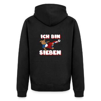 Ich Bin Sechs 7 7. Geburtstag Junge Kindergeburtst - Unisex Premium Bio Zip Hoodie - Schwarz - Hinten - Nico (187cm)