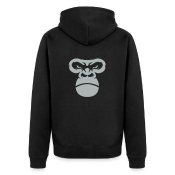 Gorille visage dos d’argent singe cadeau - Veste à capuche bio Premium Unisexe - noir - Dos - Nico (187cm)