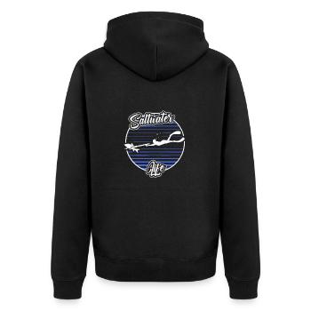 Spearfishing Saltwater Life Freediving Fishing - Unisex Premium Bio Zip Hoodie - Schwarz - Hinten - Nico (187cm)