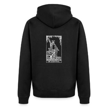 Tarot Karte The Magician - Der Magier Geschenk - Unisex Premium Bio Zip Hoodie - Schwarz - Hinten - Nico (187cm)