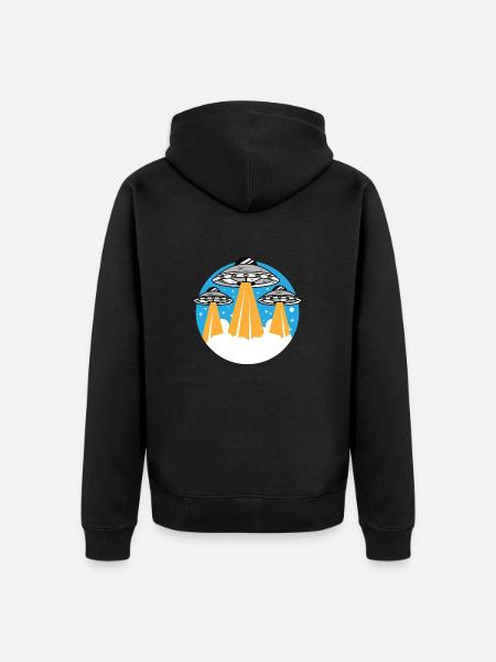 UFO - Unisex Premium Organic Zip Hoodie - black