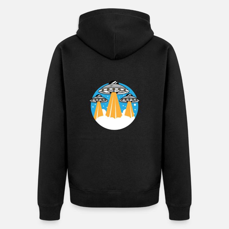 UFO - Unisex Premium Bio Zip Hoodie - Schwarz