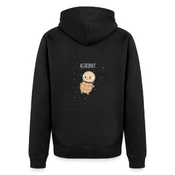 Astronaut peanut astronaut space - Unisex Premium Organic Zip Hoodie - black - Back - Nico (187cm)