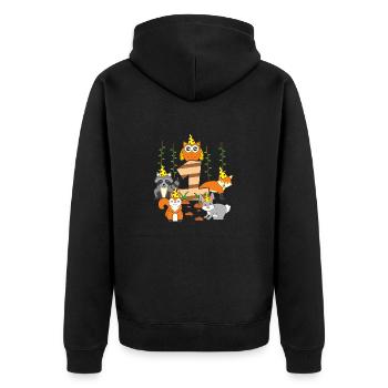 1. Anniversaire Bébé 1 1 animaux de la forêt - Veste à capuche bio Premium Unisexe - noir - Dos - Nico (187cm)