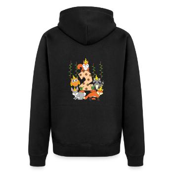 2nd Birthday Baby Two 2 Forest Animals - Unisex Premium Organic Zip Hoodie - black - Back - Nico (187cm)