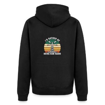Radio amateur radio amateur - Veste à capuche bio Premium Unisexe - noir - Dos - Nico (187cm)