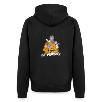 Overcapacity capacity Crowded cats kitten - Unisex Premium Organic Zip Hoodie - black - Back - Nico (187cm)