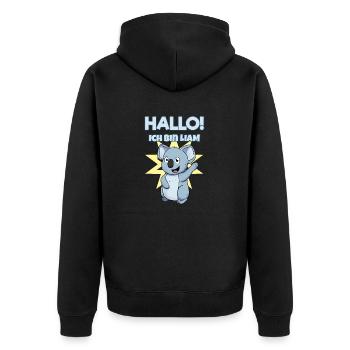 Liam - Unisex Premium Bio Zip Hoodie - Schwarz - Hinten - Nico (187cm)