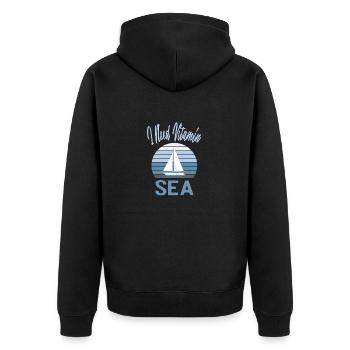 I Need Vitamin Sea - Unisex Premium Organic Zip Hoodie - black - Back - Nico (187cm)