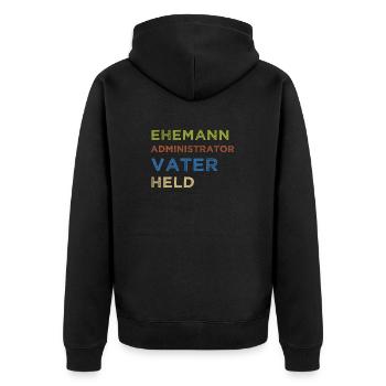 Administrator IT Administrator Admin Informatik - Unisex Premium Bio Zip Hoodie - Schwarz - Hinten - Nico (187cm)