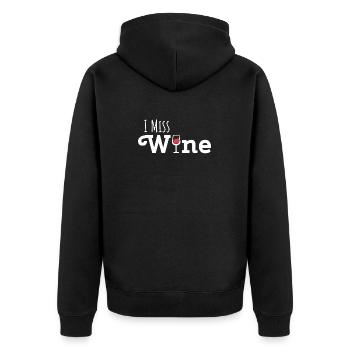 I Miss Wine Gift Funny Pregnancy Pregnant New Baby - Unisex Premium Bio Zip Hoodie - Schwarz - Hinten - Nico (187cm)