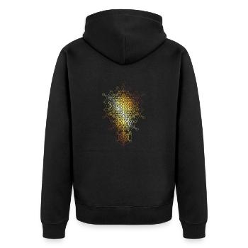 Sacred Geometry Curved Dimensions - Unisex Premium Organic Zip Hoodie - black - Back - Nico (187cm)