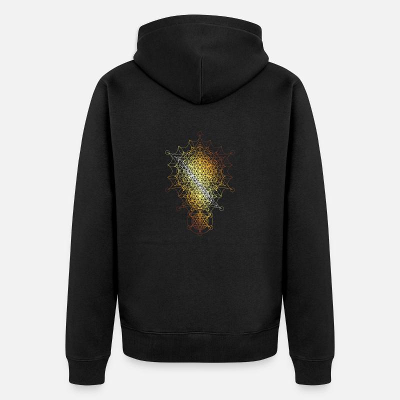 Sacred Geometry Curved Dimensions - Unisex Premium Organic Zip Hoodie - black