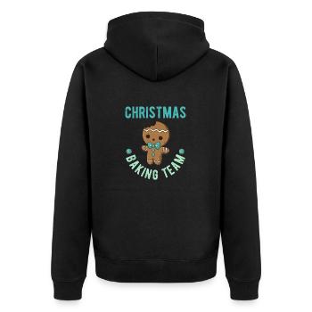 Christmas Back Team - Unisex Premium Organic Zip Hoodie - black - Back - Nico (187cm)