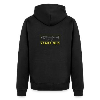 Funny 18th Birthday Math Gift 18 Years Old Algebra - Unisex Premium Bio Zip Hoodie - Schwarz - Hinten - Nico (187cm)