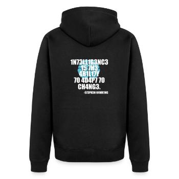 Intelligenz Stephen Hawking Zitat Motivation - Unisex Premium Bio Zip Hoodie - Schwarz - Hinten - Nico (187cm)
