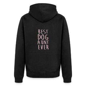 Best Dog Aunt Ever Cool Gift Auntie Gifts - Unisex Premium Bio Zip Hoodie - Schwarz - Hinten - Nico (187cm)