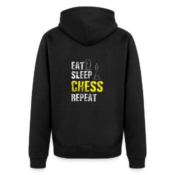 Joueur d'échecs - Veste à capuche bio Premium Unisexe - noir - Dos - Nico (187cm)