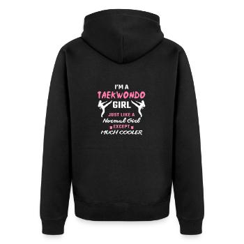 Taekwondo Girl Funny Idées Cadeaux Taekwondo Kick - Veste à capuche bio Premium Unisexe - noir - Dos - Nico (187cm)
