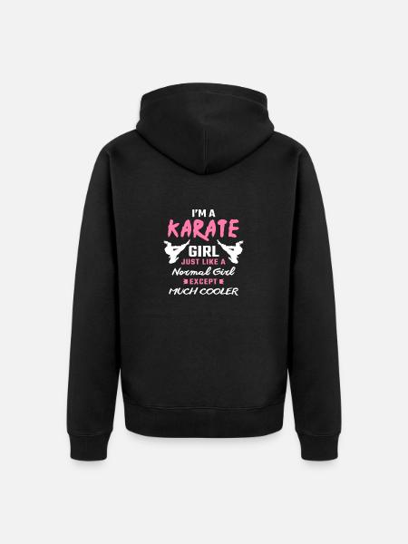 Karate Karate Karate Prezenty dla miłośników karate Karate - Premium økologisk unisex-hættejakke - sort