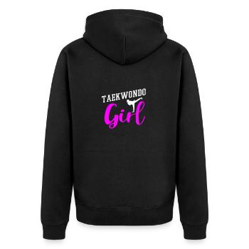 Taekwondo Girl Taekwondo Gifts Funny Taekwondo - Unisex Premium Organic Zip Hoodie - black - Back - Nico (187cm)