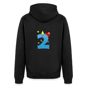 Anniversaire garçon 2 ans - Veste à capuche bio Premium Unisexe - noir - Dos - Nico (187cm)